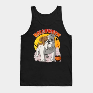 English Bulldog Witch Happy Halloween Tank Top